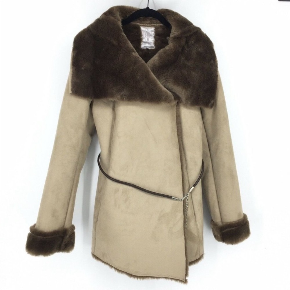 Jennifer Lopez Tan and Brown Teddy Jacket